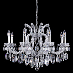 Люстра подвесная с 8-ю лампочками и прозрачными хрустальными подвесками на хромированном основании Crystal lamps варинант исполнения - 1 | Loft Concept в Челябинске