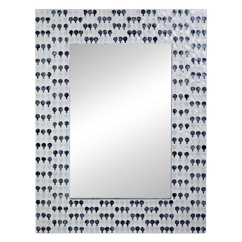 Прямоугольное зеркало с инкрустацией раковинами устриц Mother оf Pearl Facets  в Челябинске | Loft Concept 