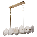 Люстра подвесная линейная с текстурированными мраморными элементами Marble square варинант исполнения - 3 | Loft Concept в Челябинске