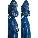 Комплект из 2-х деревянных статуэток Asmat Statuettes Blue Green варинант исполнения - 6 | Loft Concept в Челябинске