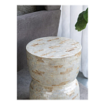 Приставной столик с мозаичным рисунком из раковин устриц Bone Inlay варинант исполнения - 7 | Loft Concept в Челябинске