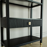 Стеллаж Elsa Dreams Black со стеклянными полками и ящиком варинант исполнения - 2 | Loft Concept в Челябинске