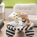 Дизайнерский журнальный стол круглый в чёрно-белую полоску Mypel варинант исполнения - 3 | Loft Concept в Челябинске