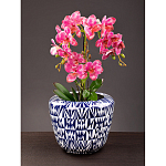 Кашпо с орнаментом в сочетании белого и синего цвета Artistic Flowerpot варинант исполнения - 4 | Loft Concept в Челябинске