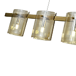 Подвесной светильник светодиодный с 5-ю цилиндрическими плафонами коньячного цвета из стекла и стали Andrea Сhandelier Сognac варинант исполнения - 2 | Loft Concept в Челябинске