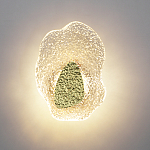 Бра с рельефным волнообразным стеклянным плафоном и вставкой из мрамора Liquid Stone варинант исполнения - 3 | Loft Concept в Челябинске