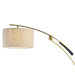 Торшер с изогнутой черной металлической ножкой и цилиндрическим абажуром из ткани Arched Metal Base  варинант исполнения - 2 | Loft Concept в Челябинске