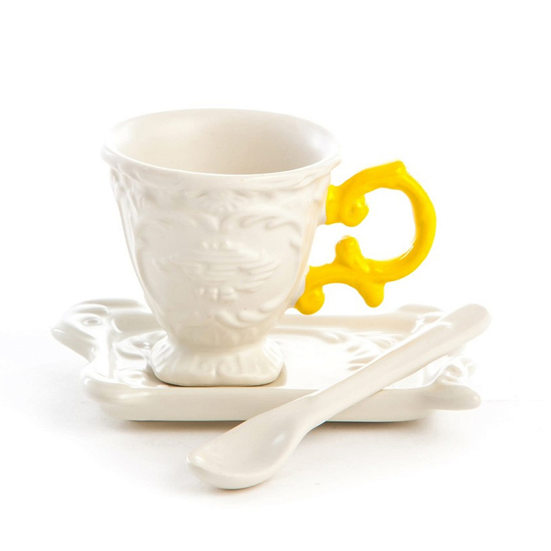 Кофейная пара Seletti I-Coffee Yellow Белый Желтый Кофейная пара Seletti I-Coffee Yellow Белый Желтый в Челябинске | Loft Concept