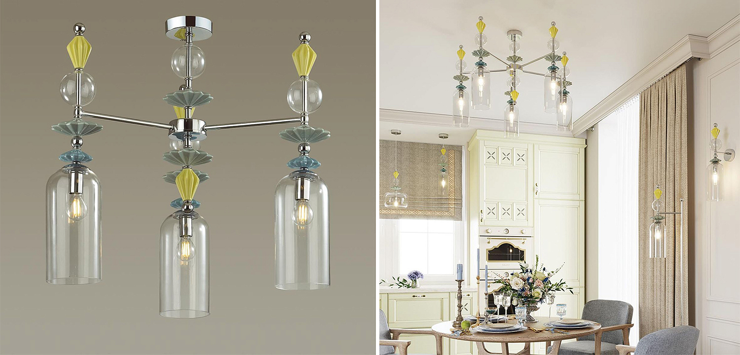 Люстра Iris Glass Chandelier candy 3 chrome Люстра Iris Glass Chandelier candy 3 chrome - Loft-Concept в Челябинске