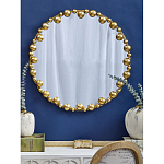 Зеркало круглое в фактурной золотистой раме из металла Mirror Golden Placer варинант исполнения - 3 | Loft Concept в Челябинске