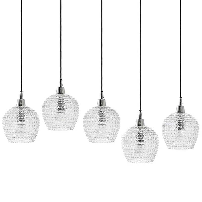Подвесной светильник каскадный с фактурными стеклянными плафонами Cascade with Relief Lampshades Прозрачный Черный Серый Подвесной светильник каскадный с фактурными стеклянными плафонами Cascade with Relief Lampshades Прозрачный Черный Серый в Челябинске | Loft Concept