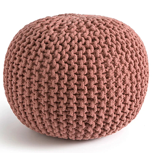 Круглый вязаный пуф Pink Knitted Ball Pouf