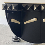 Дизайнерский комод полукруглый черный с 3-мя фактурным ящиками Occasion варинант исполнения - 3 | Loft Concept в Челябинске