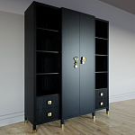 Большой шкаф с витриной Elsa Dreams Black варинант исполнения - 1 | Loft Concept в Челябинске