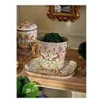 Кашпо с растительным и животным орнаментом на бронзовых ножках Turquoise Blooming Garden варинант исполнения - 6 | Loft Concept в Челябинске