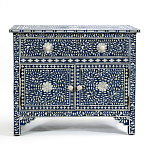 Комод инкрустация костью ORIENTAL Indian синий орнамент варинант исполнения - 1 | Loft Concept в Челябинске