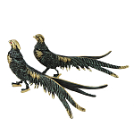 Статуэтка бронзовая синяя пара Фазаны Bronze Birds варинант исполнения - 1 | Loft Concept в Челябинске
