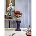 Чаша темно-синего цвета с фигурками ангелов и рельефным декором Eden Garden porcelain and bronze варинант исполнения - 7 | Loft Concept в Челябинске