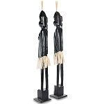 Комплект из 2-х деревянных статуэток Asmat Tall Statuettes Black варинант исполнения - 2 | Loft Concept в Челябинске
