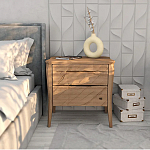 Тумба прикроватная из массива дуба с 2-мя ящиками Tasteful Furniture варинант исполнения - 2 | Loft Concept в Челябинске