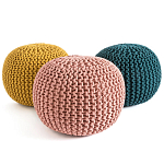 Круглый вязаный пуф Yellow Knitted Ball Pouf варинант исполнения - 2 | Loft Concept в Челябинске