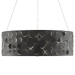 Люстра в форме цилиндра с чёрным фактурным абажуром Round Necklines варинант исполнения - 3 | Loft Concept в Челябинске