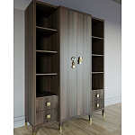 Большой шкаф с витриной Elsa Dreams Walnut варинант исполнения - 2 | Loft Concept в Челябинске