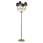 Торшер с металлическим основанием бронзового цвета с черными конусовидными абажурами Dignity варинант исполнения - 1 | Loft Concept в Челябинске