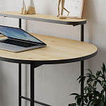 Стол письменный овальной формы с полкой LOUB WORKING TABLE BLACK OAK варинант исполнения - 6 | Loft Concept в Челябинске