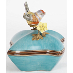 Фарфоровая шкатулка с птицей Eden Garden Blue варинант исполнения - 3 | Loft Concept в Челябинске
