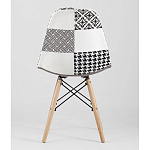Пластиковый стул на ножках из массива бука Eames Черно-Белый Пэчворк варинант исполнения - 4 | Loft Concept в Челябинске