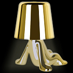 Настольная лампа фигурная золотого цвета с гладким абажуром Высота 17 см Sophia варинант исполнения - 7 | Loft Concept в Челябинске