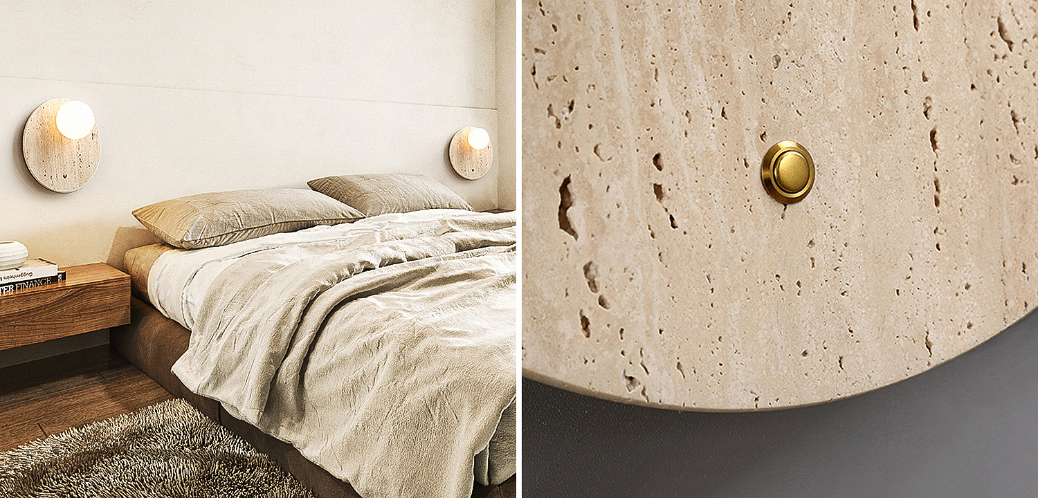 Бра STIAN TRAVERTINE WALL Круг Бра STIAN TRAVERTINE WALL Круг - Loft-Concept в Челябинске