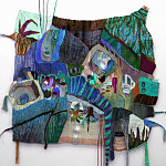 Панно гобелен яркие Пространство-Время TimeSpace Blue варинант исполнения - 1 | Loft Concept в Челябинске