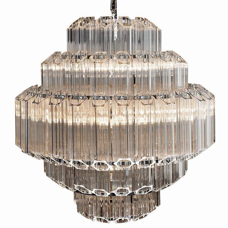 Люстра Hexagon tube Chandelier Хром Прозрачное Стекло Люстра Hexagon tube Chandelier Хром Прозрачное Стекло в Челябинске | Loft Concept