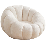 Круглое мягкое кресло с обивкой букле Harrett Boucle Armchair варинант исполнения - 1 | Loft Concept в Челябинске