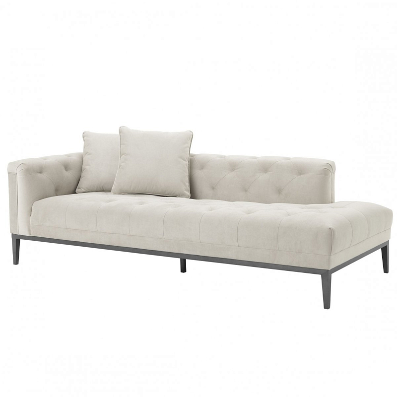 Кушетка Eichholtz Lounge Sofa Cesare Left Pebble grey Бежево-серый Темная бронза Кушетка Eichholtz Lounge Sofa Cesare Left Pebble grey Бежево-серый Темная бронза в Челябинске | Loft Concept
