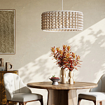 Люстра в форме цилиндра с вставками из деревянных бусин Wooden Beads варинант исполнения - 5 | Loft Concept в Челябинске