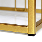 Пуф квадратный голубой велюр на золотом металлическом основании Celeste Blue варинант исполнения - 3 | Loft Concept в Челябинске