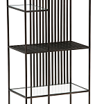 Стеллаж из металла и стекла Menzie Black Stripes Metal Rack варинант исполнения - 5 | Loft Concept в Челябинске