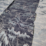 Мебельная ткань Вышивка темно-серый цвет 130 см T2-40 варинант исполнения - 2 | Loft Concept в Челябинске