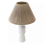 Настольная лампа с плетеным абажуром и белым мраморным основанием Simplicity and Nobility варинант исполнения - 1 | Loft Concept в Челябинске