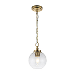 Подвесной светильник латунного цвета с прозрачным стеклянным плафоном Feiss варинант исполнения - 7 | Loft Concept в Челябинске