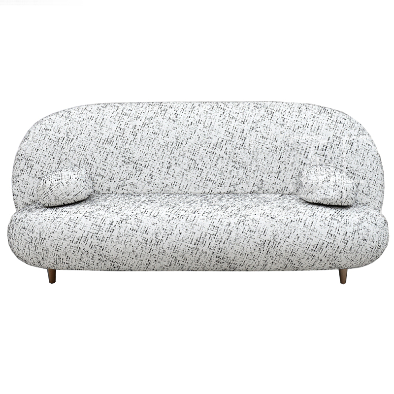 Диван с мягкой обивкой из ткани Michael Sofa Белый Черный Диван с мягкой обивкой из ткани Michael Sofa Белый Черный в Челябинске | Loft Concept
