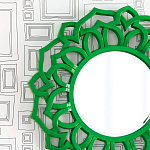 Зеркало круглое в ажурной зеленой раме Green Floral Pattern варинант исполнения - 1 | Loft Concept в Челябинске