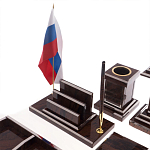 Настольный письменный набор из природного камня обсидиана с декором в виде орла Golden Eagle варинант исполнения - 4 | Loft Concept в Челябинске