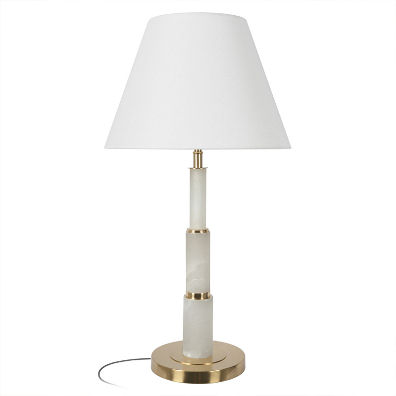 Настольная лампа с белым конусовидным абажуром More Tender Белый Бронза в Челябинске | Loft Concept 
