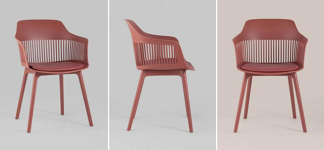Стул Crocus Chair Терракотовый цвет Подушка эко-кожа Стул Crocus Chair Терракотовый цвет Подушка эко-кожа - Loft-Concept в Челябинске