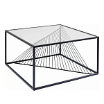 Журнальный стол черный с столешницей из прозрачного закаленного стекла Dynamics варинант исполнения - 1 | Loft Concept в Челябинске