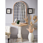 Зеркало-окно настенное в венецианском стиле с деревянной рамой бежевого цвета Venetian Smooth варинант исполнения - 4 | Loft Concept в Челябинске